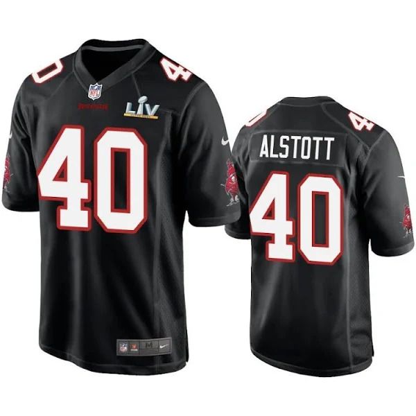 Men Tampa Bay Buccaneers #40 Mike Alstott Nike Black Super Bowl LV Game NFL Jersey->tampa bay buccaneers->NFL Jersey